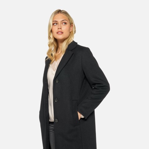 Woollen coats RAWELLE WOMAN Black - image number 3 | GEOX