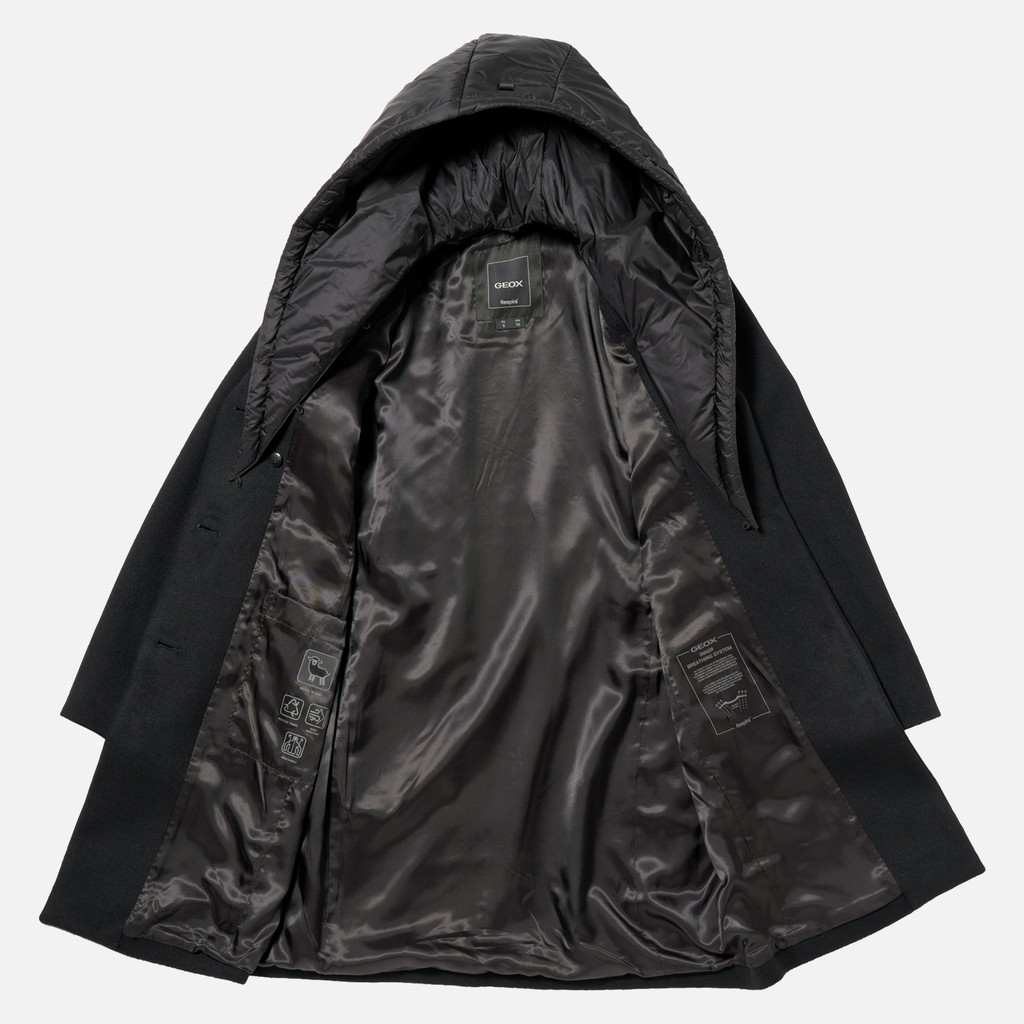Woollen coats RAWELLE WOMAN Black - image number 10 | GEOX