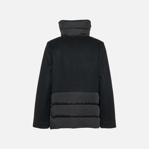 Coat with collar PLUETTE WOMAN Black/Black - image number 6 | GEOX