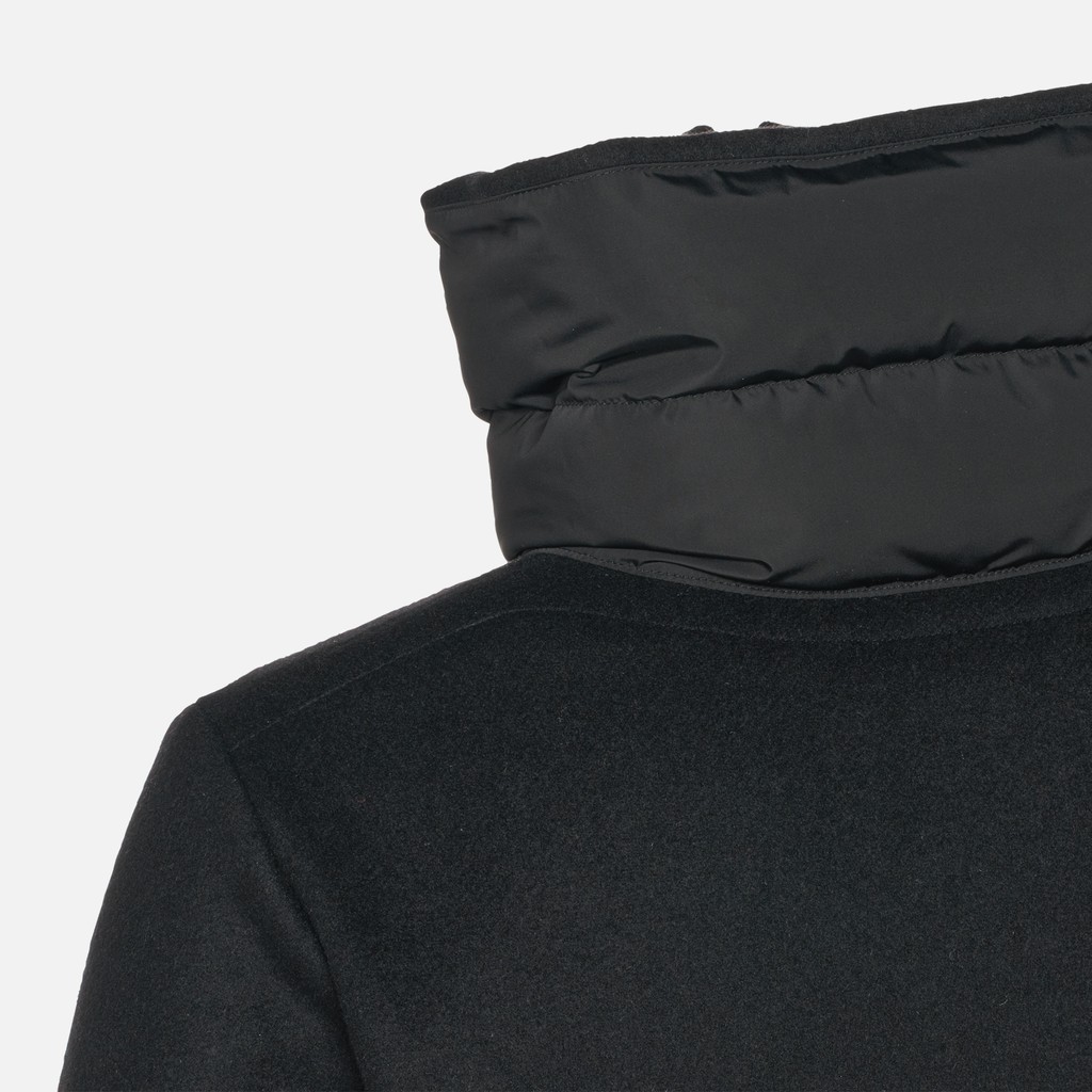 Coat with collar PLUETTE WOMAN Black/Black - image number 7 | GEOX