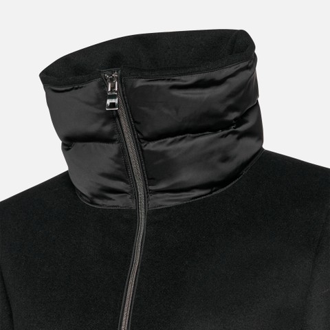 Coat with collar PLUETTE WOMAN Black/Black - image number 8 | GEOX