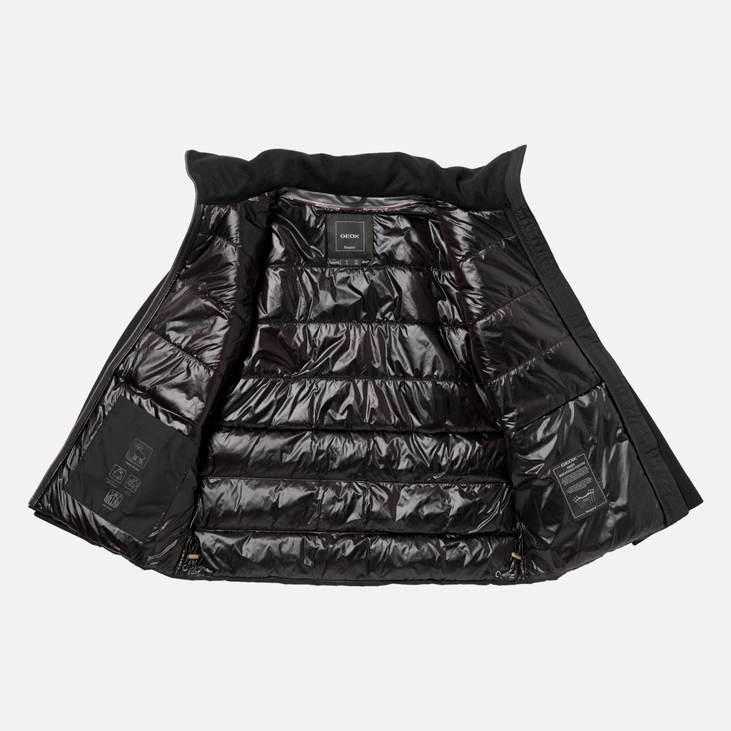 Coat with collar PLUETTE WOMAN Black/Black - image number 9 | GEOX