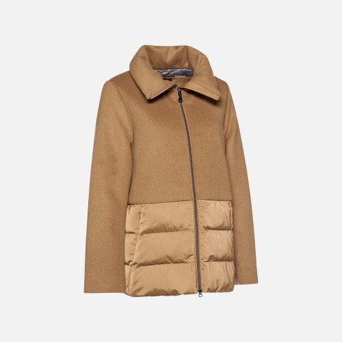 Manteau avec col PLUETTE FEMME Camel/Camel - image number 5 | GEOX