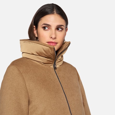 Manteau avec col PLUETTE FEMME Camel/Camel - image number 3 | GEOX