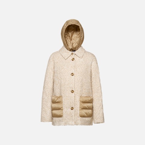 Short coat CHARLENE WOMAN Moonbeam/Nougat - image number 6 | GEOX