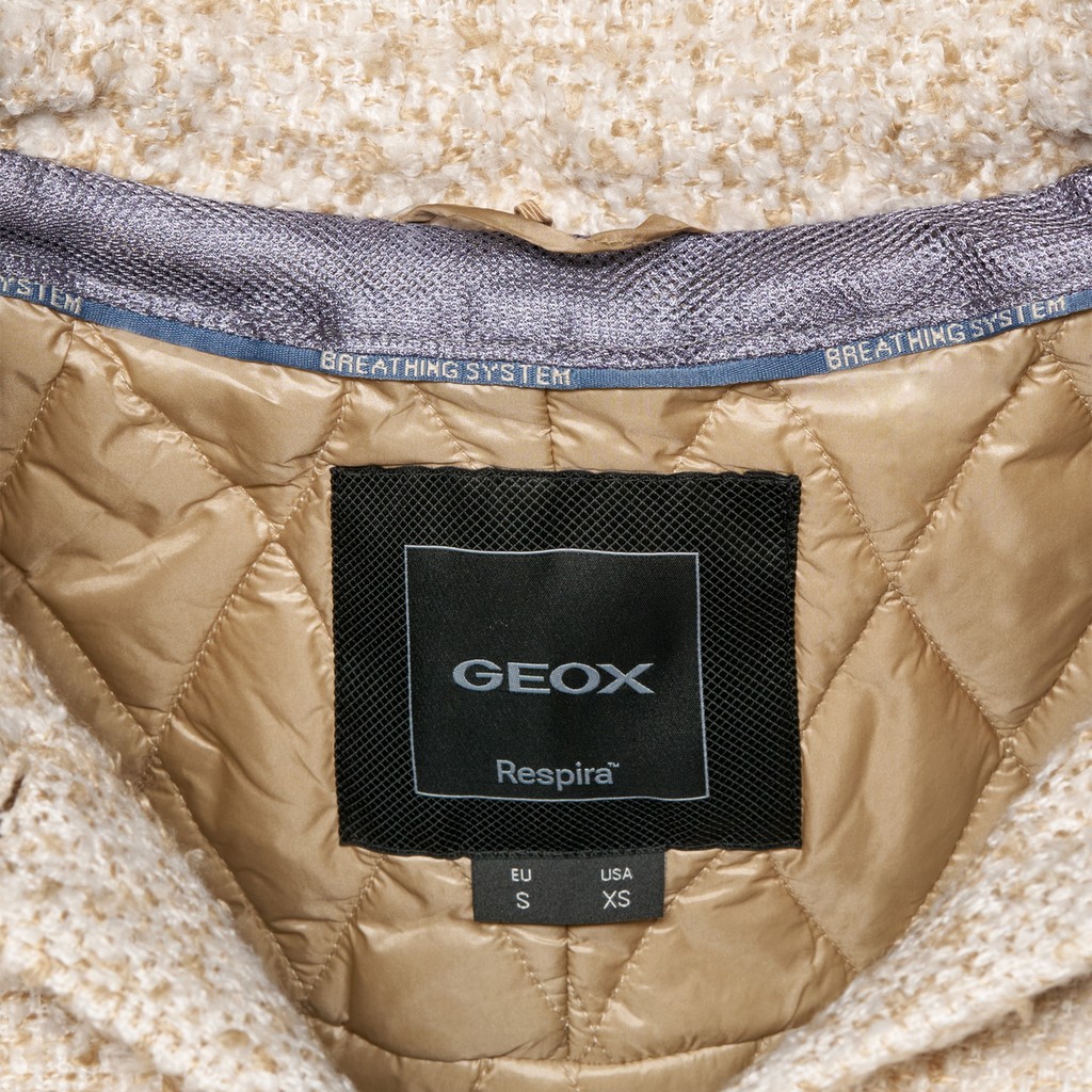 Short coat CHARLENE WOMAN Moonbeam/Nougat - image number 10 | GEOX
