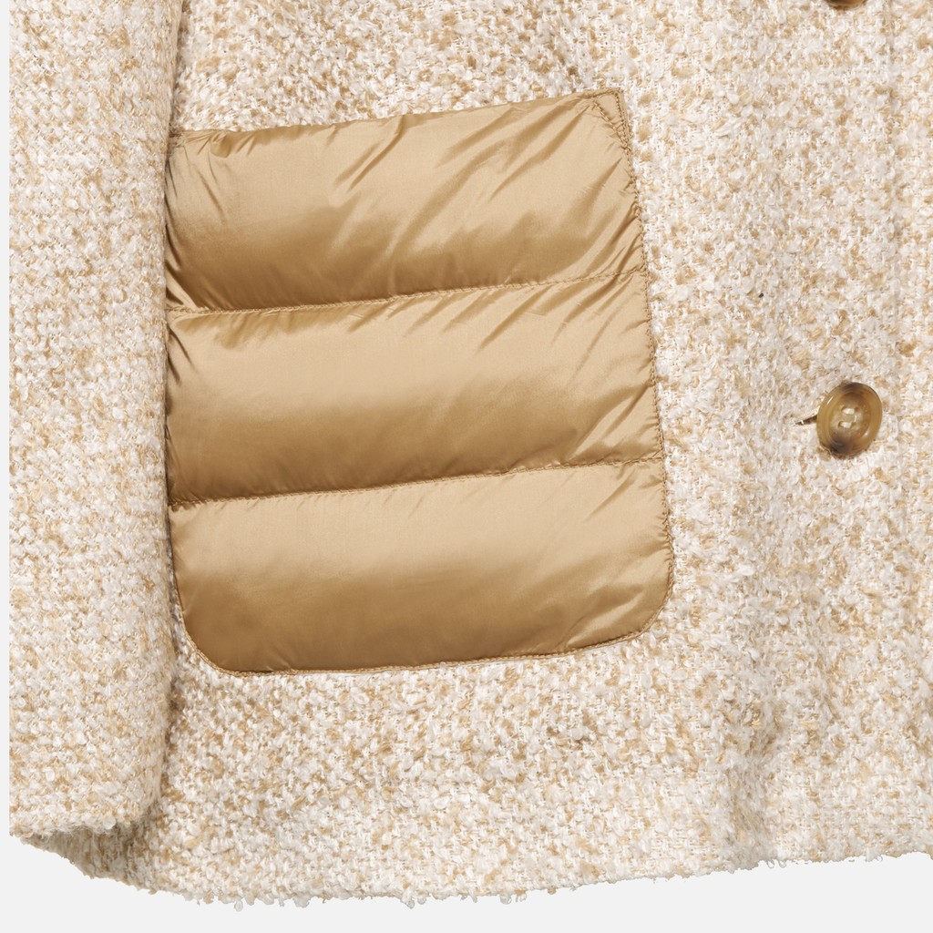 Short coat CHARLENE WOMAN Moonbeam/Nougat - image number 5 | GEOX