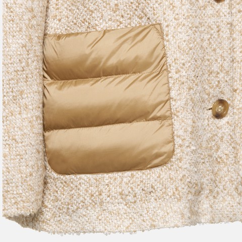 Short coat CHARLENE WOMAN Moonbeam/Nougat - image number 5 | GEOX