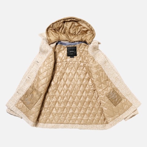 Short coat CHARLENE WOMAN Moonbeam/Nougat - image number 12 | GEOX