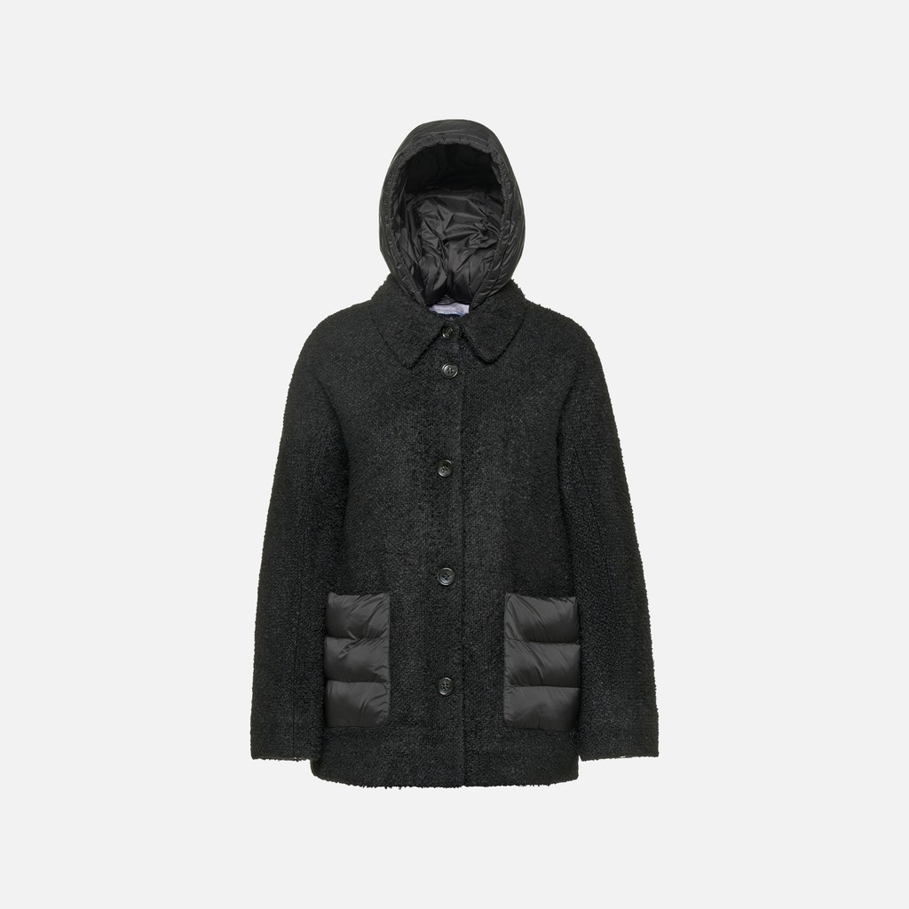 Short coat CHARLENE WOMAN Black - image number 6 | GEOX