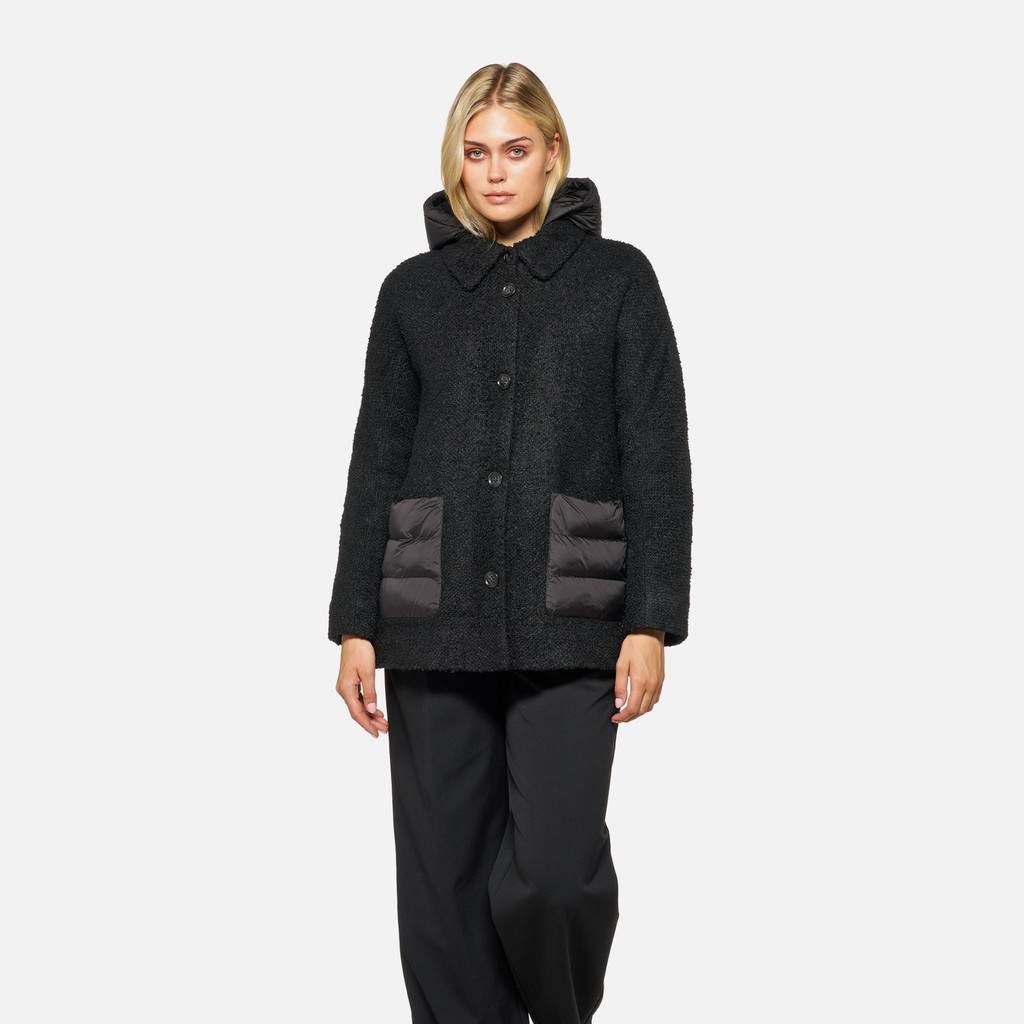 Short coat CHARLENE WOMAN Black - image number 2 | GEOX