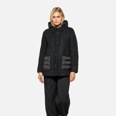 Short coat CHARLENE WOMAN Black - image number 2 | GEOX