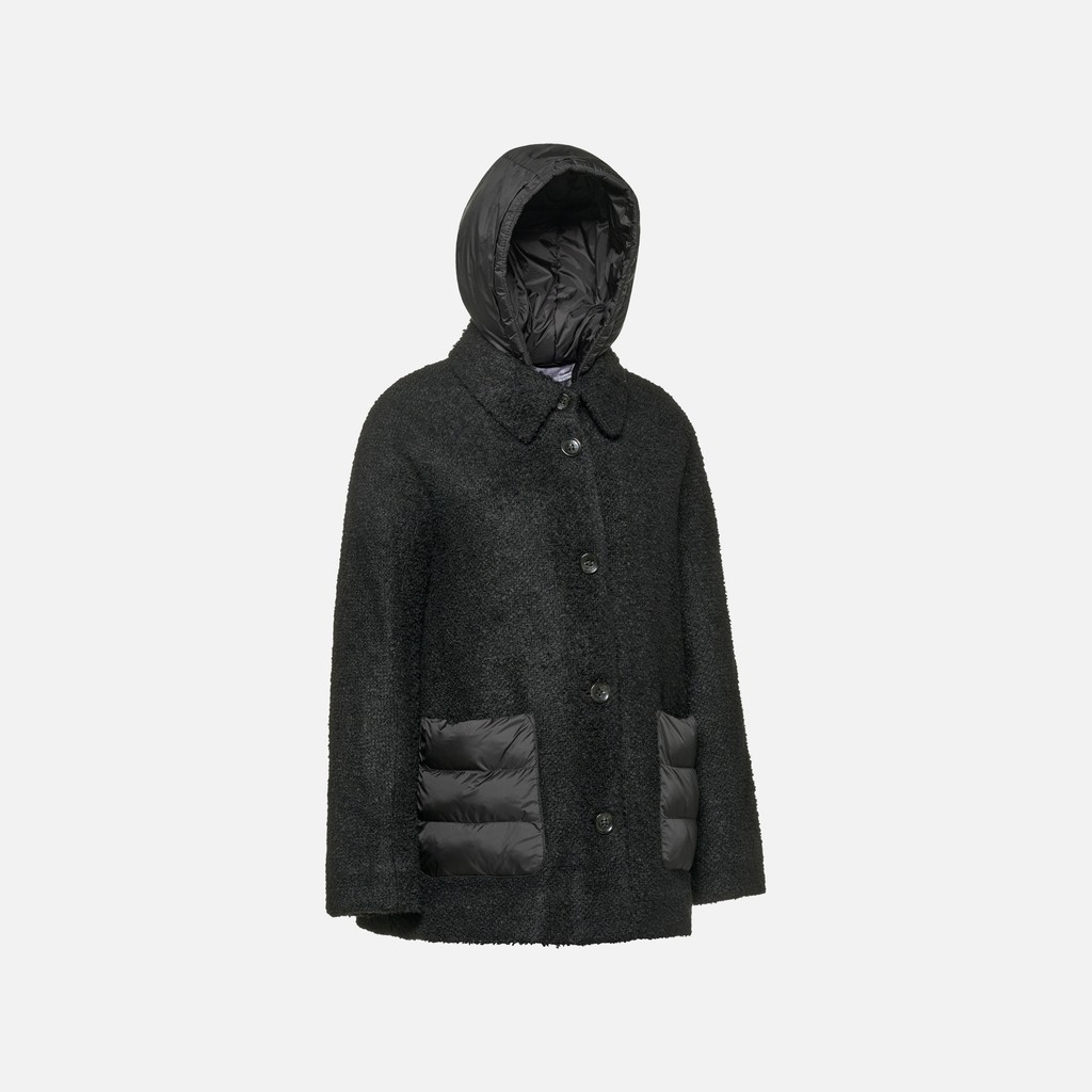 Short coat CHARLENE WOMAN Black - image number 7 | GEOX