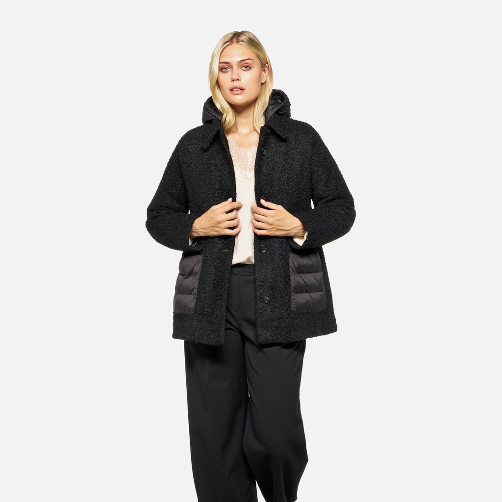 Short coat CHARLENE WOMAN Black - image number 0 | GEOX