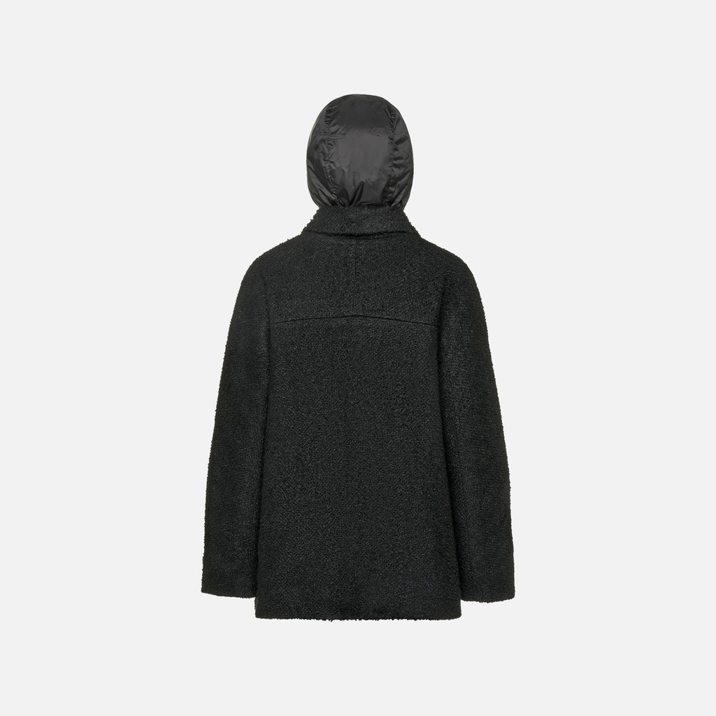 Short coat CHARLENE WOMAN Black - image number 8 | GEOX