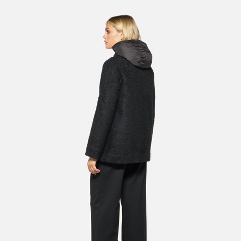 Short coat CHARLENE WOMAN Black - image number 3 | GEOX