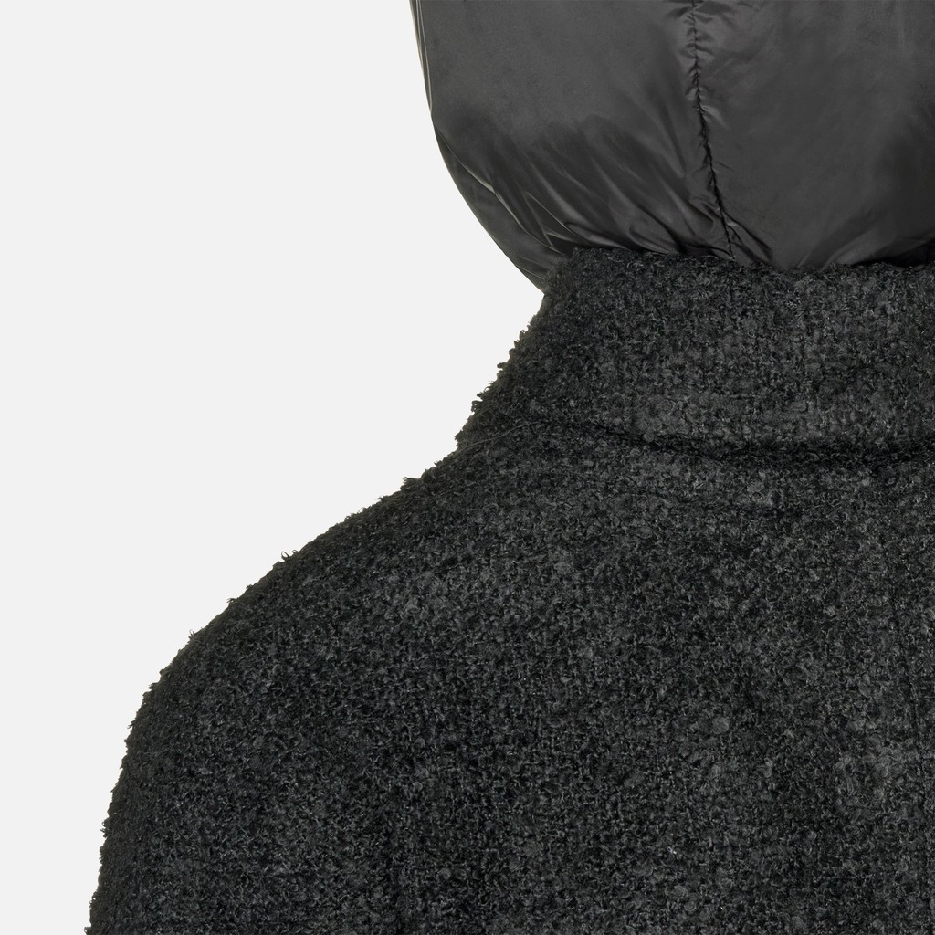 Short coat CHARLENE WOMAN Black - image number 9 | GEOX