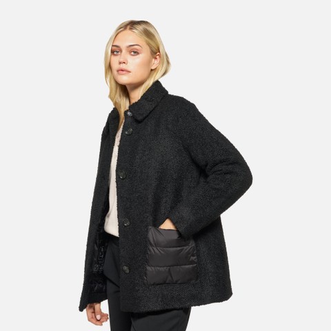 Short coat CHARLENE WOMAN Black - image number 4 | GEOX