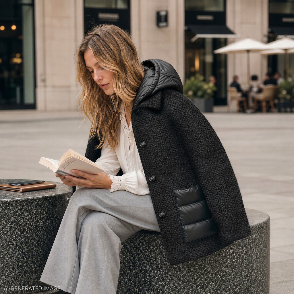 Short coat CHARLENE WOMAN Black - image number 1 | GEOX