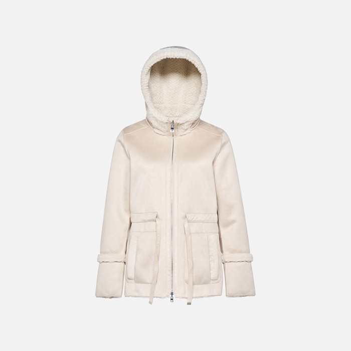 Mantel mit Kapuze KENCY DAME Off-White | GEOX