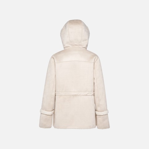 Hooded coat KENCY WOMAN Moonbeam - image number 3 | GEOX