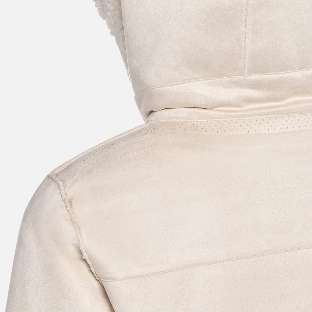 Hooded coat KENCY WOMAN Moonbeam - image number 4 | GEOX