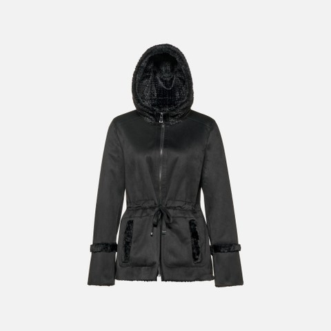 Abrigo con capucha KENCY MUJER Negro - image number 4 | GEOX