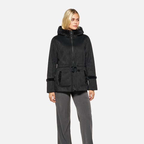 Abrigo con capucha KENCY MUJER Negro - image number 1 | GEOX