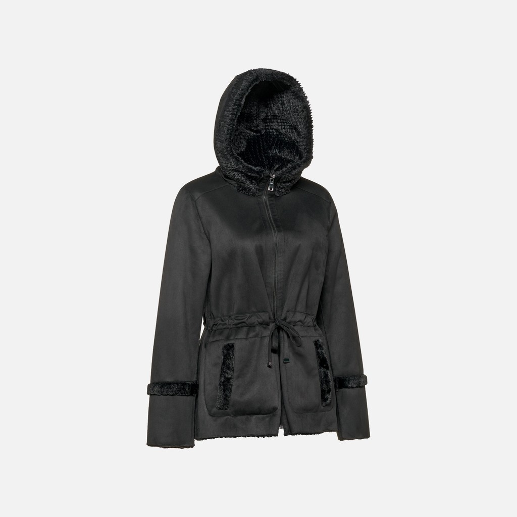 Abrigo con capucha KENCY MUJER Negro - image number 5 | GEOX
