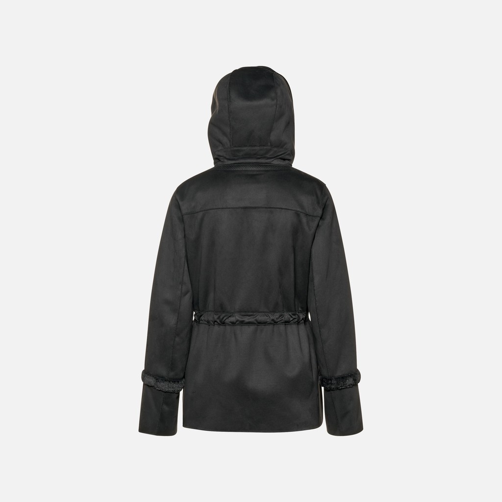Abrigo con capucha KENCY MUJER Negro - image number 6 | GEOX