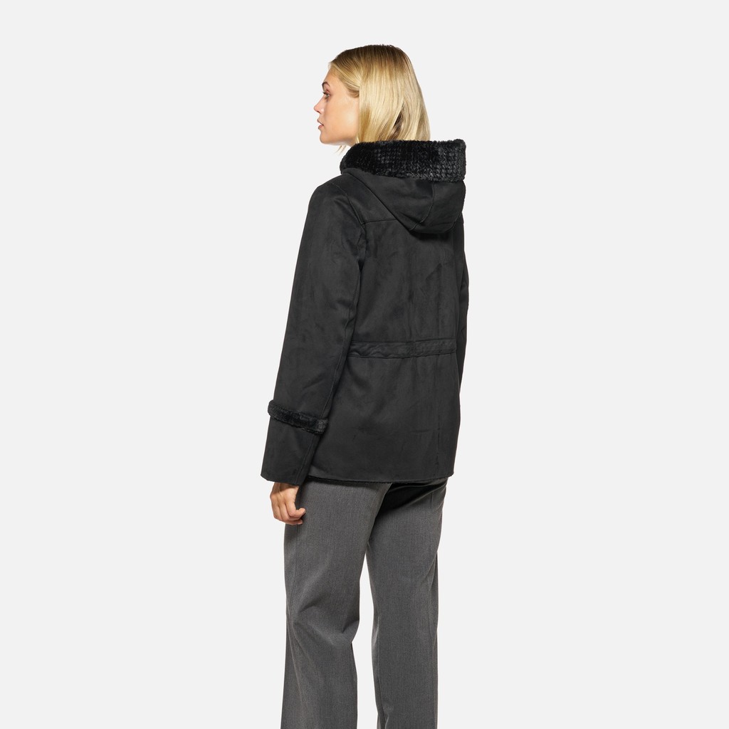 Abrigo con capucha KENCY MUJER Negro - image number 2 | GEOX