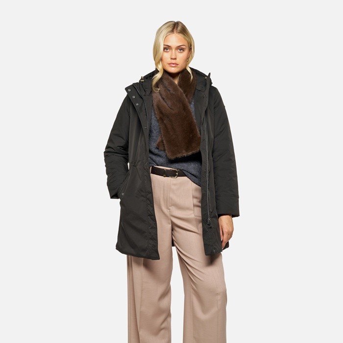 Langer Parka ANNYTAH DAME Schwarz | GEOX