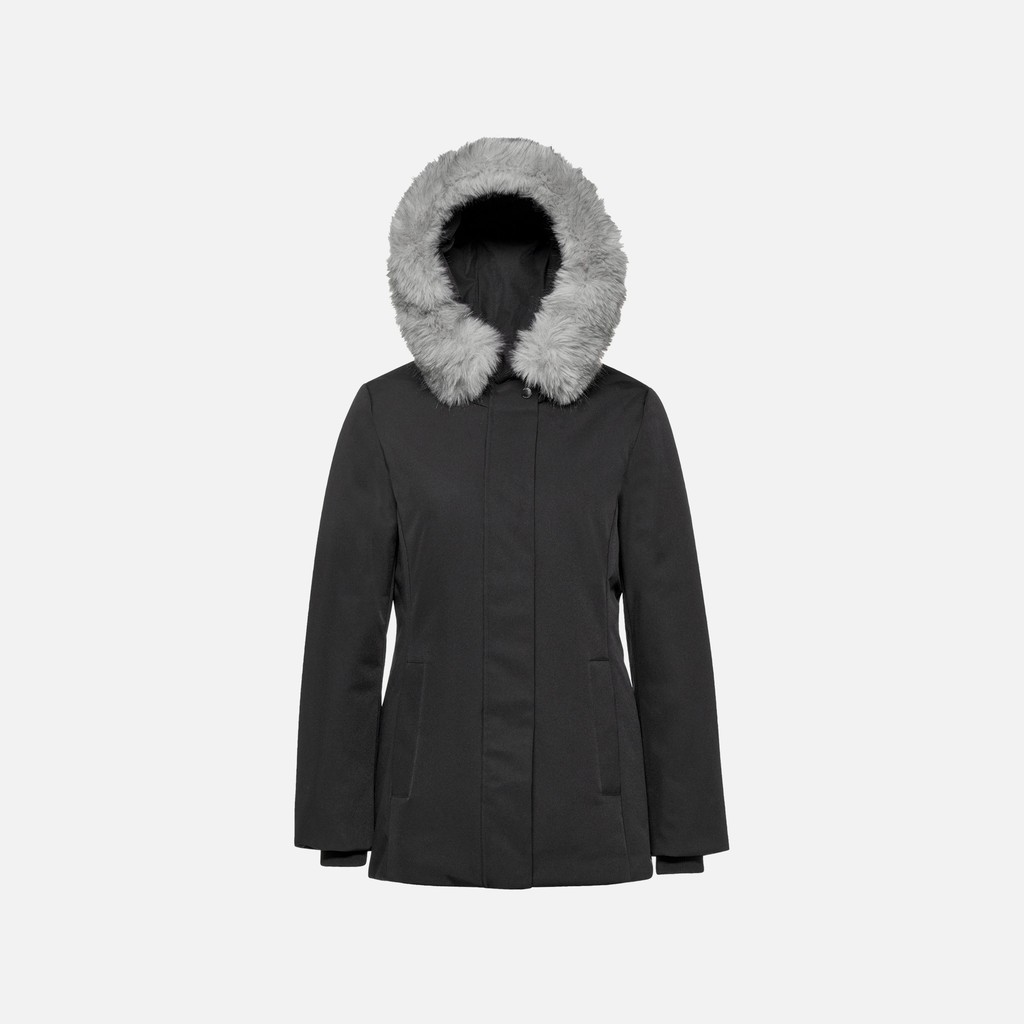 Quilted parka CAMEXIA WOMAN Black - image number 5 | GEOX