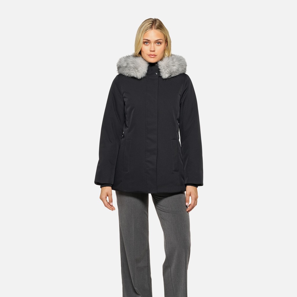Quilted parka CAMEXIA WOMAN Black - image number 1 | GEOX