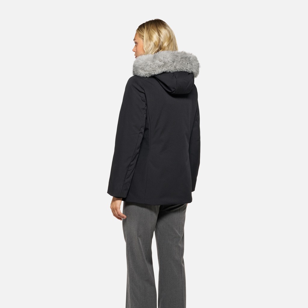 Quilted parka CAMEXIA WOMAN Black - image number 2 | GEOX