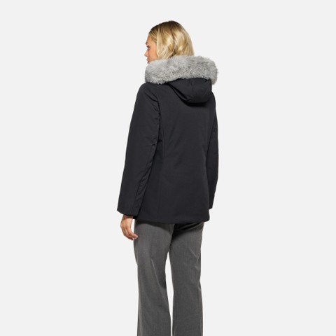 Quilted parka CAMEXIA WOMAN Black - image number 2 | GEOX