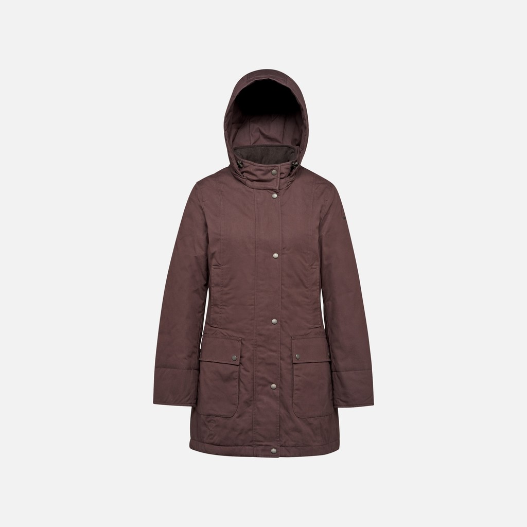 Cotton jacket GRAISY WOMAN Chocolate plum - image number 1 | GEOX