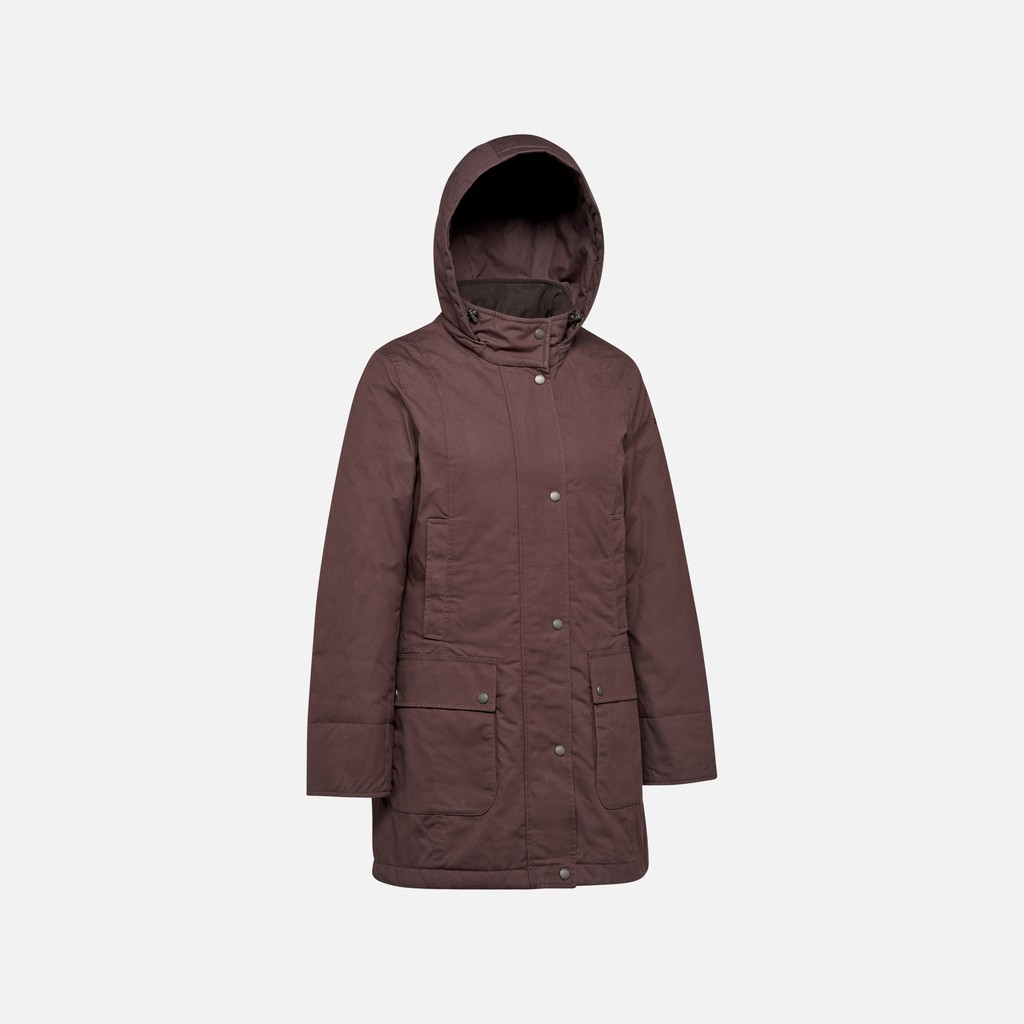Cotton jacket GRAISY WOMAN Chocolate plum - image number 2 | GEOX