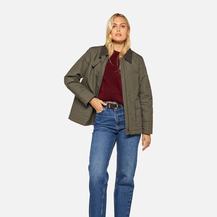 Cotton jacket GRAISY WOMAN Grape leaf | GEOX