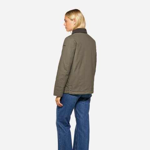 Cotton jacket GRAISY WOMAN Grape leaf - image number 3 | GEOX