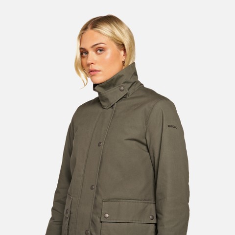 Cotton jacket GRAISY WOMAN Grape leaf - image number 4 | GEOX