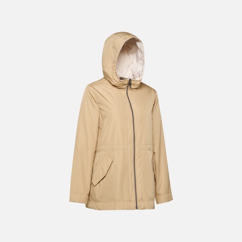 Long parka DORALEA WOMAN Nougat/Moonbeam - image number 6 | GEOX