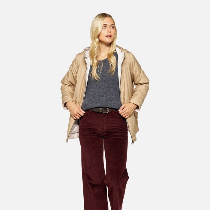 Long parka DORALEA WOMAN Nougat/Moonbeam | GEOX