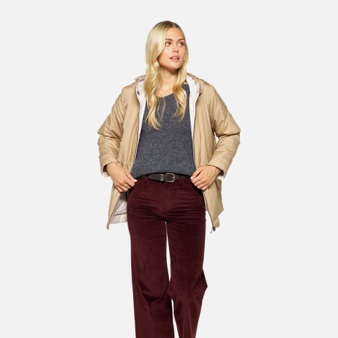 Long parka DORALEA WOMAN Nougat/Moonbeam | GEOX