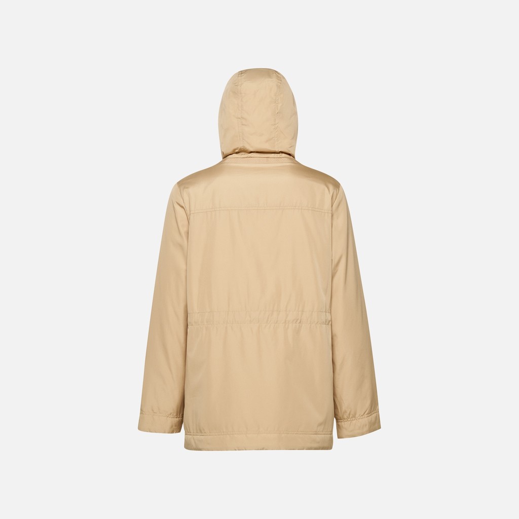 Long parka DORALEA WOMAN Nougat/Moonbeam - image number 7 | GEOX
