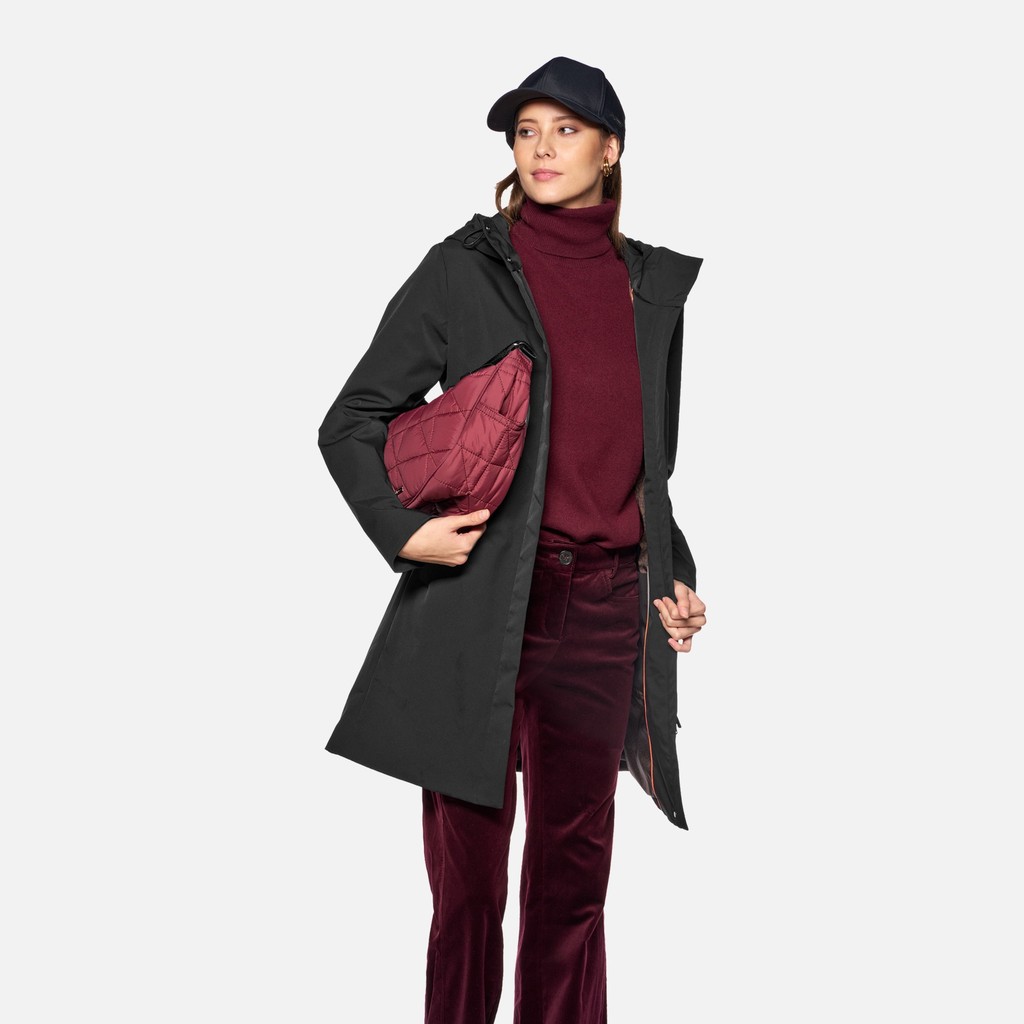 Langer Parka SPHERICA DAME Schwarz - image number 0 | GEOX