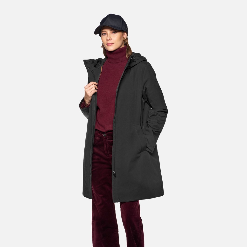 Langer Parka SPHERICA DAME Schwarz - image number 3 | GEOX