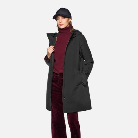 Langer Parka SPHERICA DAME Schwarz - image number 3 | GEOX
