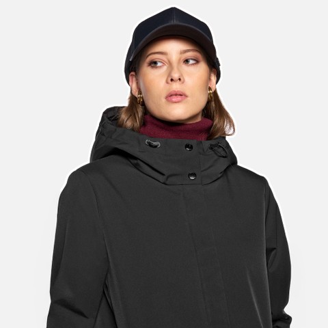Langer Parka SPHERICA DAME Schwarz - image number 4 | GEOX