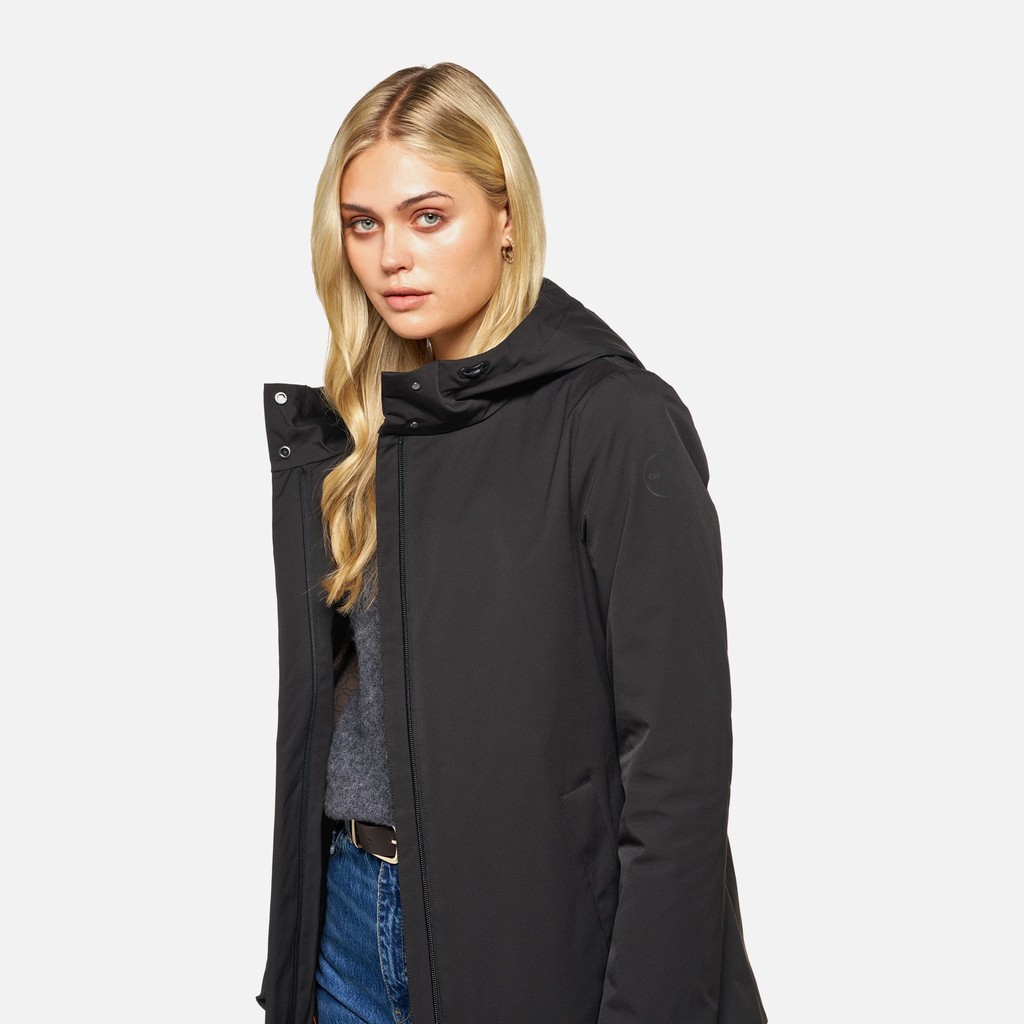 Quilted parka SPHERICA WOMAN Black - image number 3 | GEOX